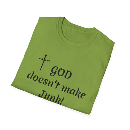GOD doesn’t make junk! T-Shirt | Religious Faith Typography Tee