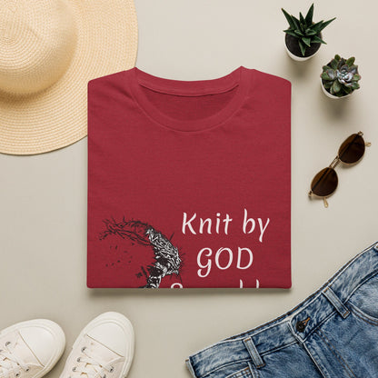 Knit by God Saved by Christ T-Shirt | Christian Faith Tee