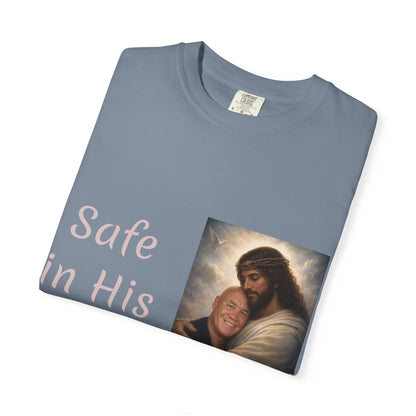 ADD A LOVED ONE-Safe in His Arms Jesus Hug T-Shirt | Christian Faith Prayer Tee