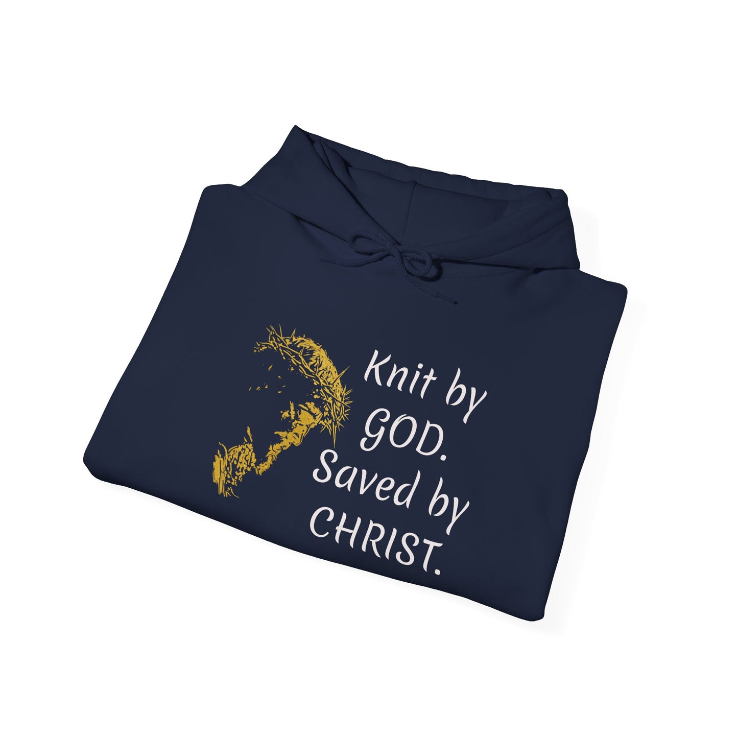 Knit by God Saved by Christ Hoodie | Christian Faith Scripture Sweatshirt
