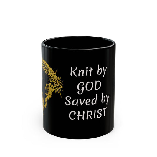 Knit by GOD Black Mug (11oz, 15oz)