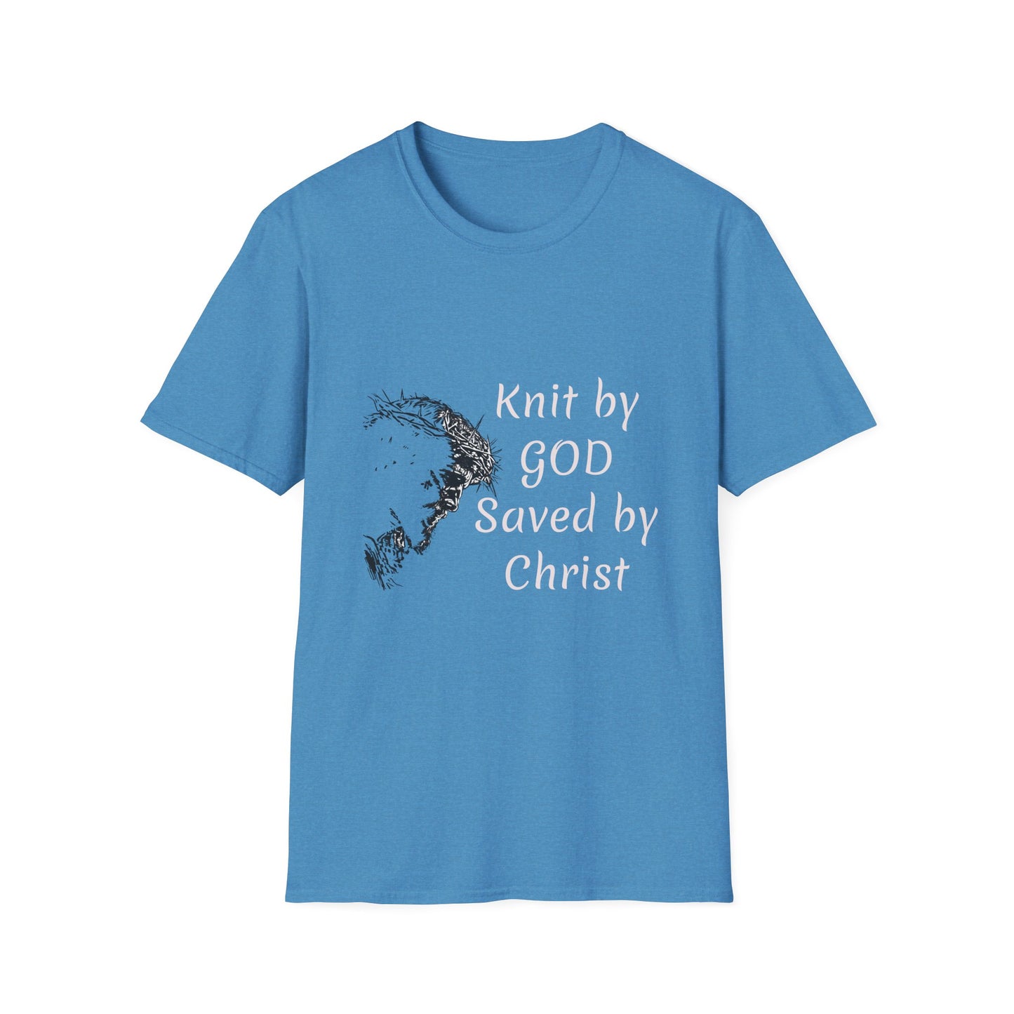 Knit by God Saved by Christ T-Shirt | Christian Faith Tee