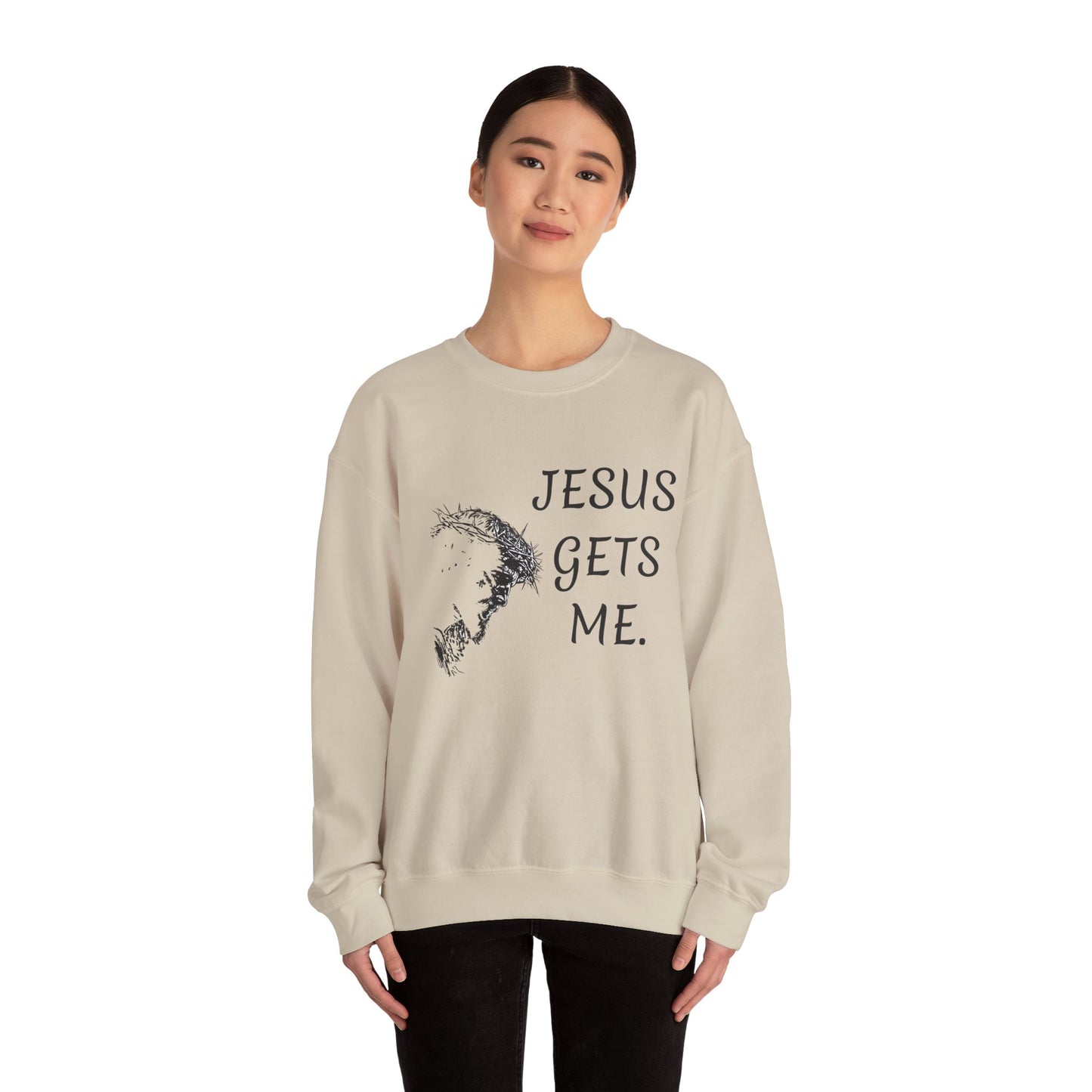 Jesus gets me Sweatshirt | Christian Faith Graphic Pullover