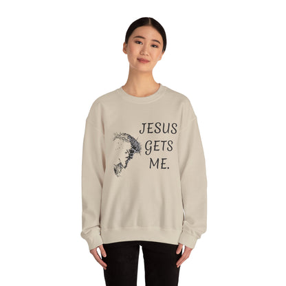 Jesus gets me Sweatshirt | Christian Faith Graphic Pullover