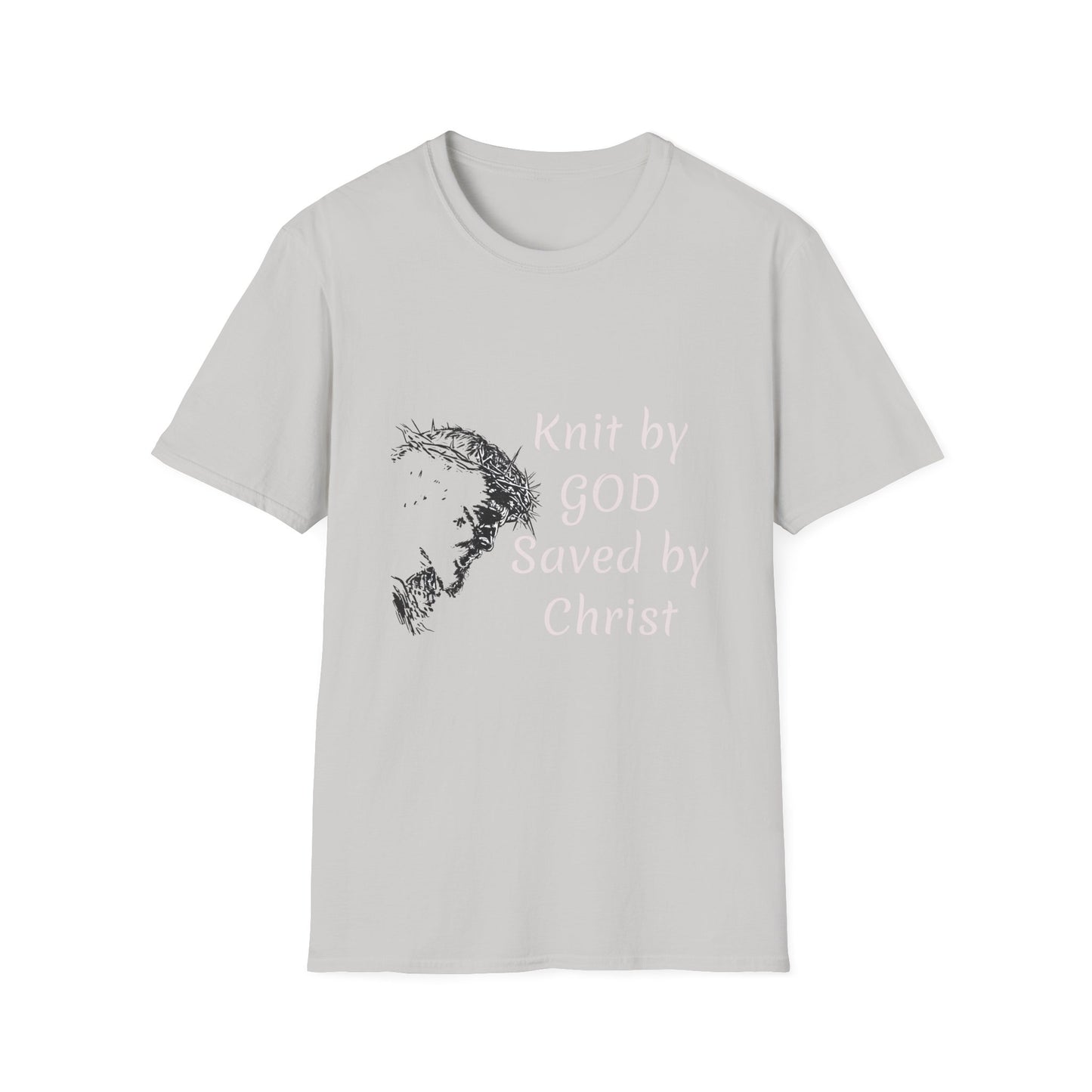 Knit by God Saved by Christ T-Shirt | Christian Faith Tee
