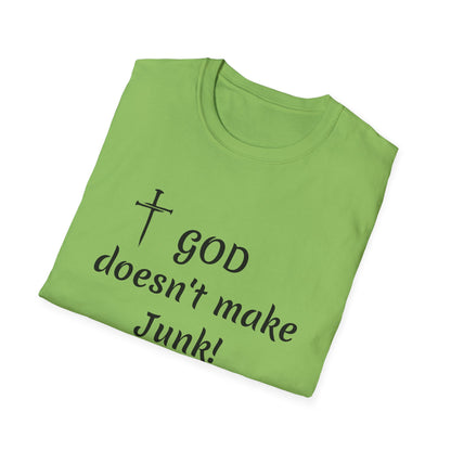 GOD doesn’t make junk! T-Shirt | Religious Faith Typography Tee