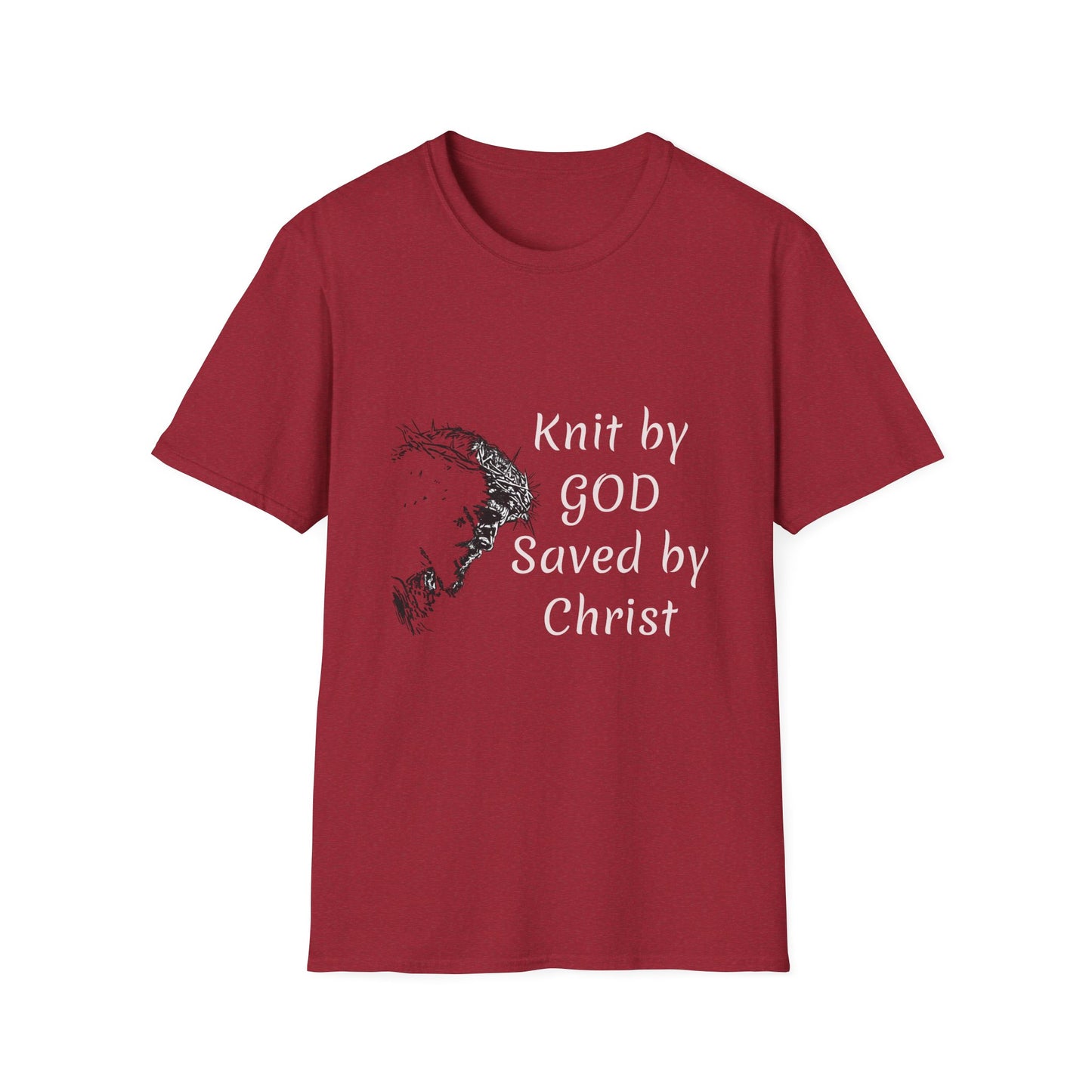 Knit by God Saved by Christ T-Shirt | Christian Faith Tee