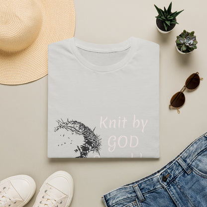 Knit by God Saved by Christ T-Shirt | Christian Faith Tee