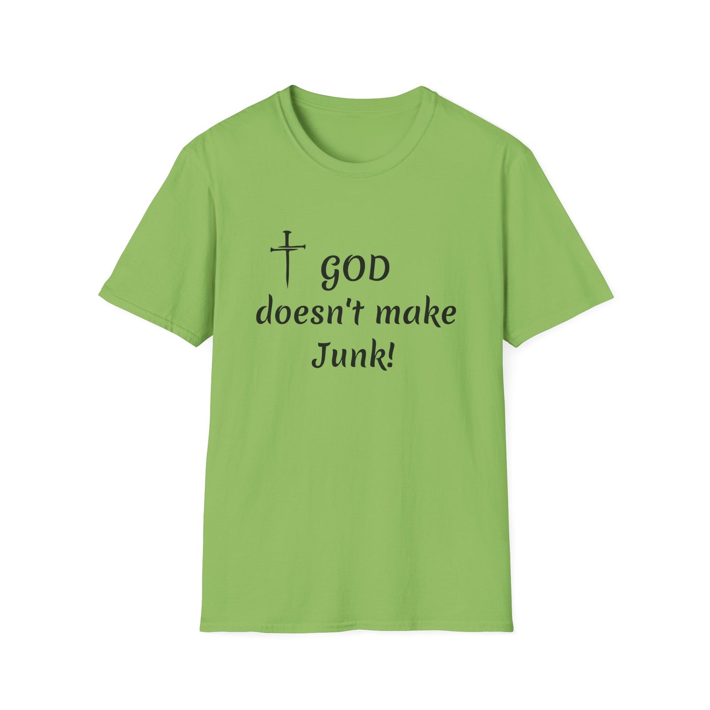 GOD doesn’t make junk! T-Shirt | Religious Faith Typography Tee