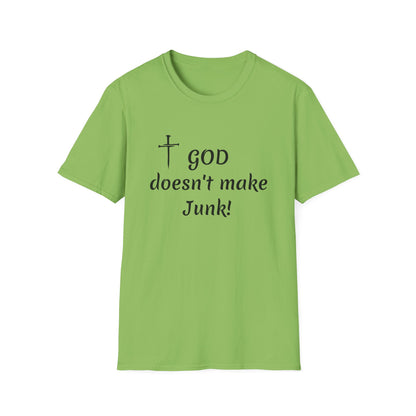GOD doesn’t make junk! T-Shirt | Religious Faith Typography Tee
