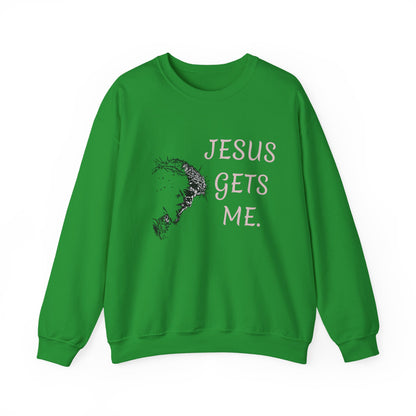 Jesus gets me Sweatshirt | Christian Faith Graphic Pullover