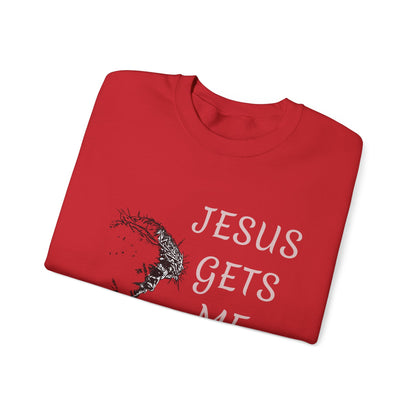 Jesus gets me Sweatshirt | Christian Faith Graphic Pullover