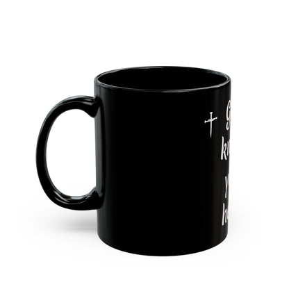 God Knows Your Heart Black Mug