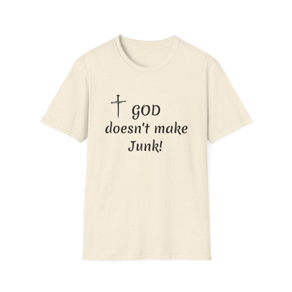 GOD doesn’t make junk! T-Shirt | Religious Faith Typography Tee