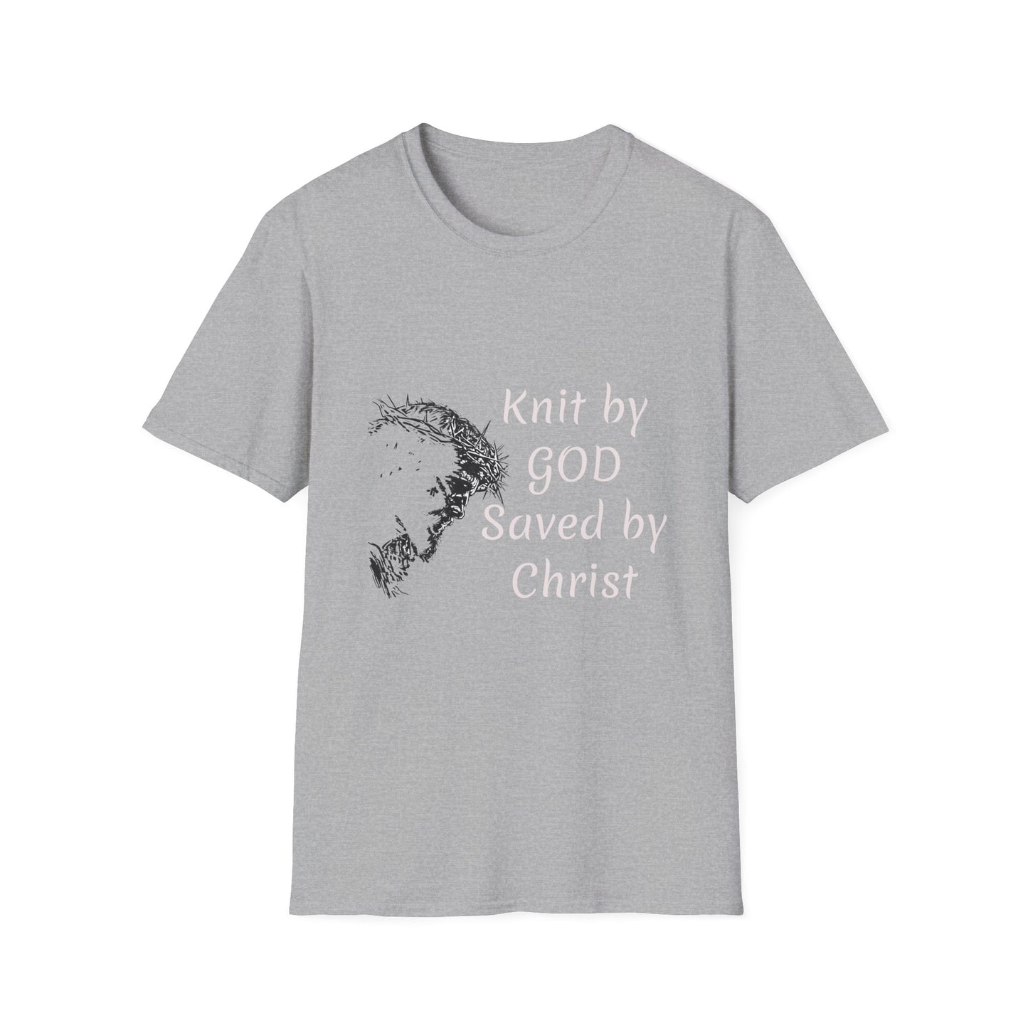 Knit by God Saved by Christ T-Shirt | Christian Faith Tee
