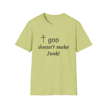 GOD doesn’t make junk! T-Shirt | Religious Faith Typography Tee