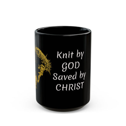 Knit by GOD Black Mug (11oz, 15oz)