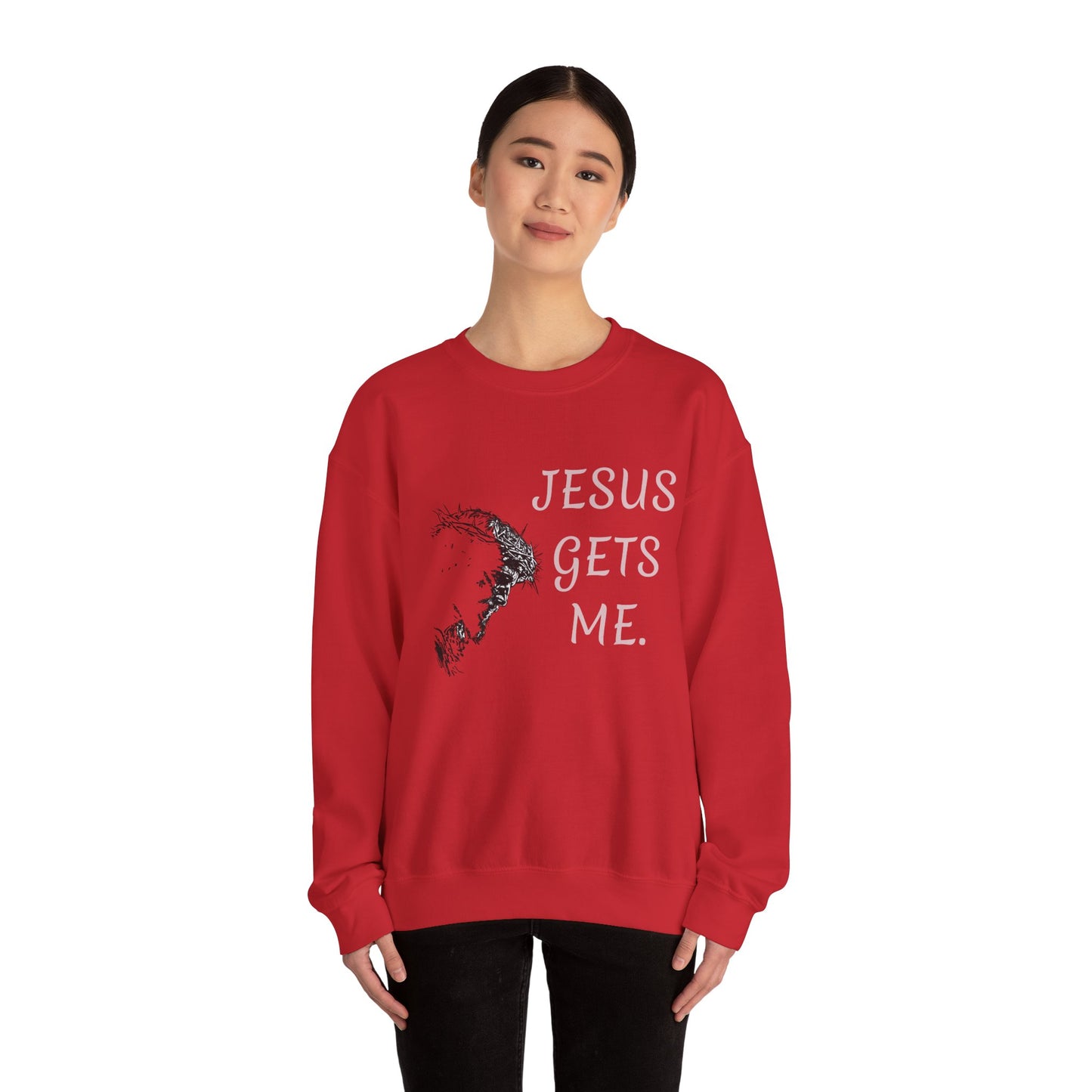 Jesus gets me Sweatshirt | Christian Faith Graphic Pullover