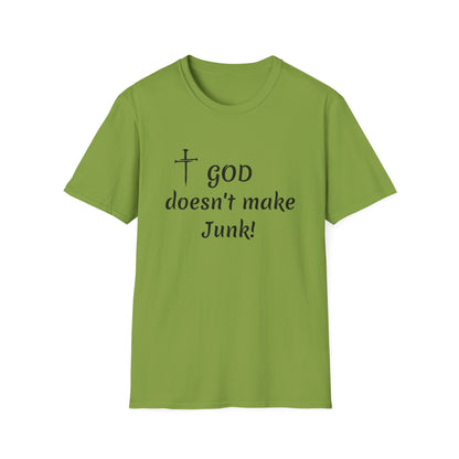 GOD doesn’t make junk! T-Shirt | Religious Faith Typography Tee