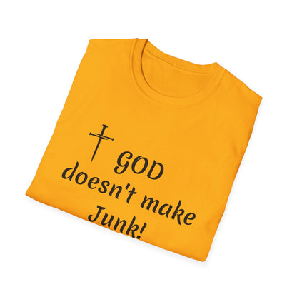 GOD doesn’t make junk! T-Shirt | Religious Faith Typography Tee