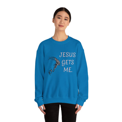 Jesus gets me Sweatshirt | Christian Faith Graphic Pullover