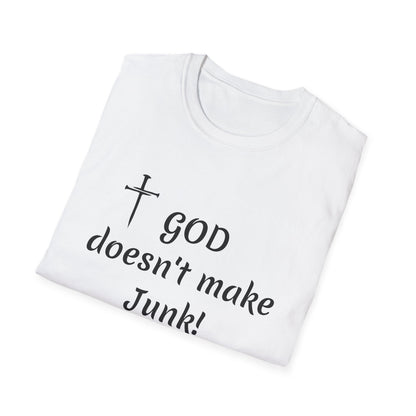 GOD doesn’t make junk! T-Shirt | Religious Faith Typography Tee