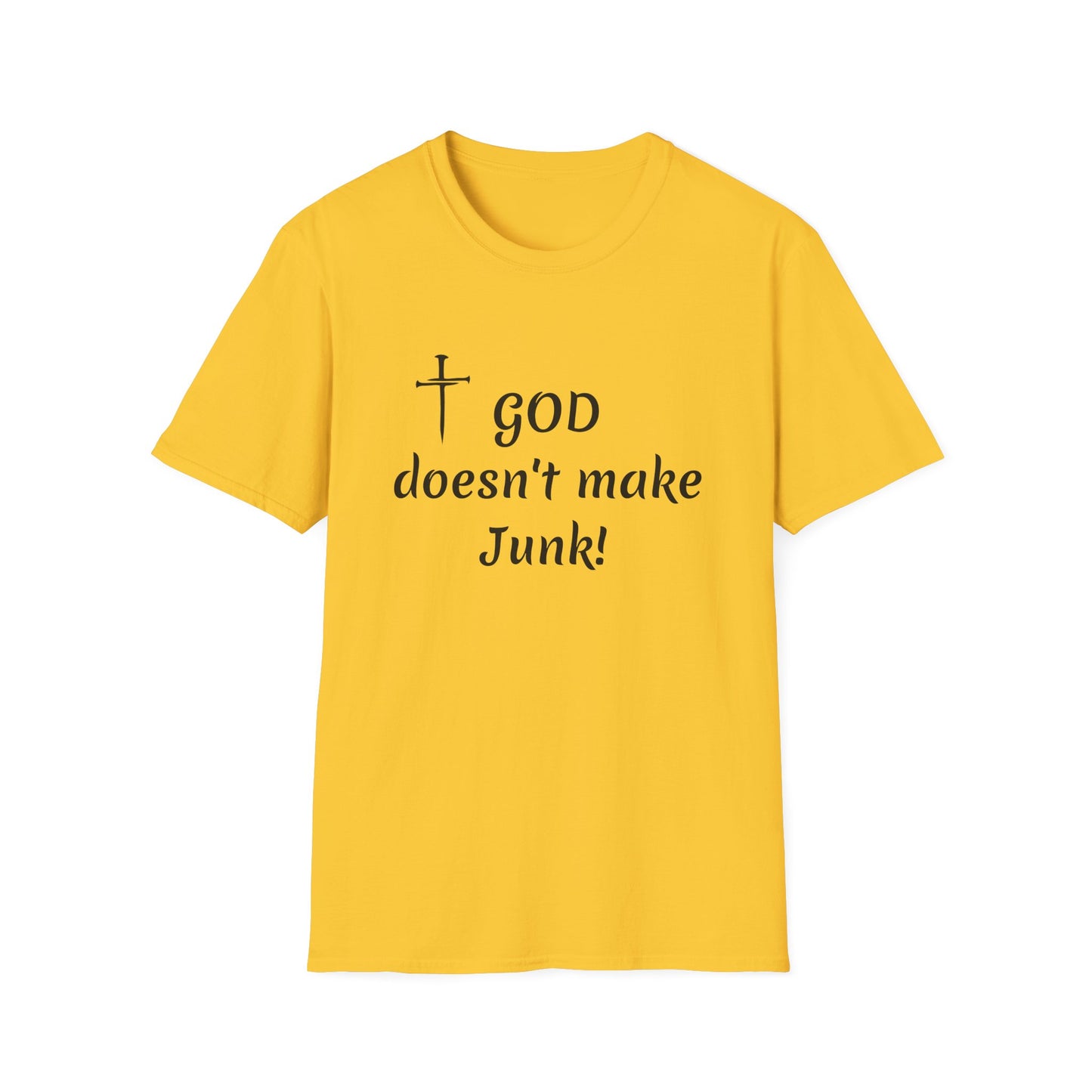 GOD doesn’t make junk! T-Shirt | Religious Faith Typography Tee