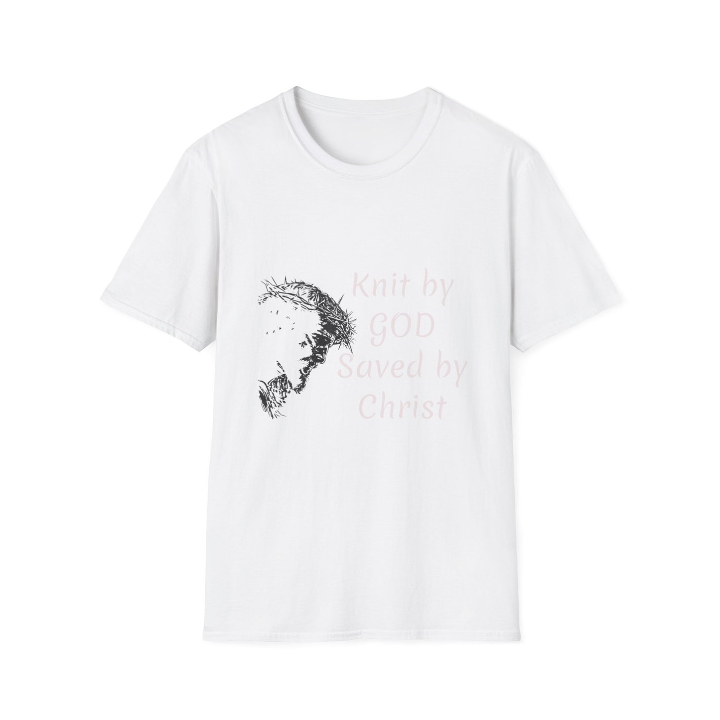 Knit by God Saved by Christ T-Shirt | Christian Faith Tee
