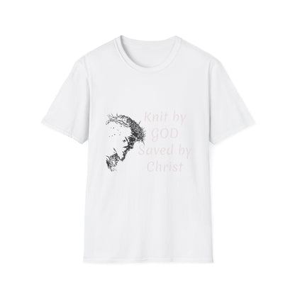 Knit by God Saved by Christ T-Shirt | Christian Faith Tee