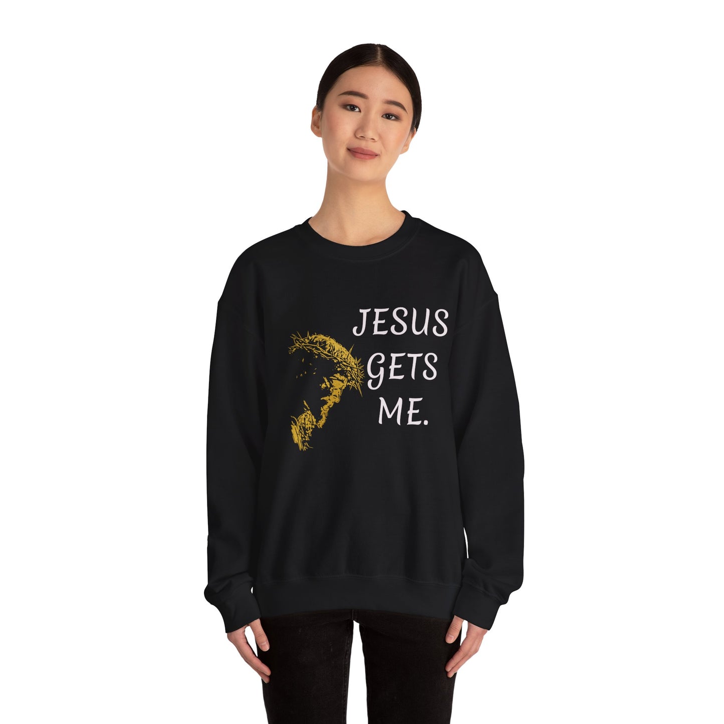 Jesus gets me Sweatshirt | Christian Faith Graphic Pullover