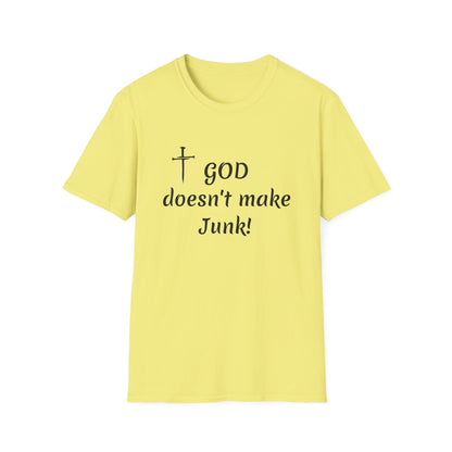 GOD doesn’t make junk! T-Shirt | Religious Faith Typography Tee
