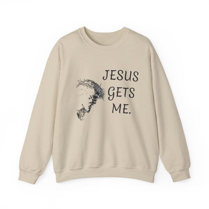 Jesus gets me Sweatshirt | Christian Faith Graphic Pullover