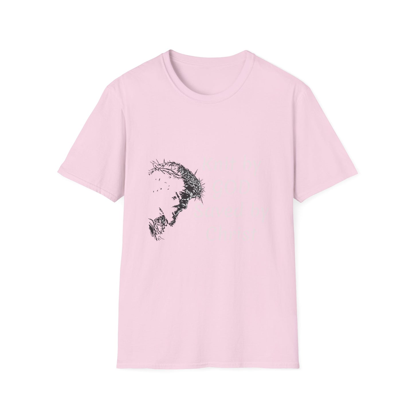 Knit by God Saved by Christ T-Shirt | Christian Faith Tee